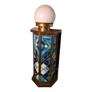 Lampe vitrail, art deco