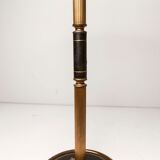 Ashtray on feet 60s gold, glass and leather