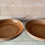 Set of 2 Sarreguemines stoneware soup plates