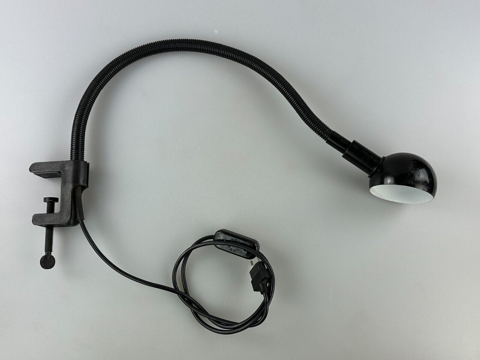 60s 70s table lamp clamp lamp gooseneck space age design metal