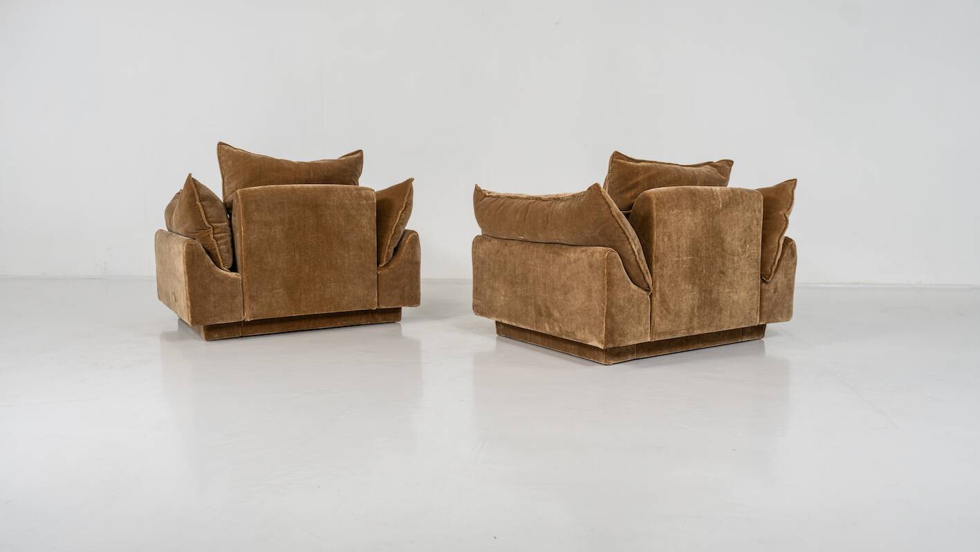 Mid-Century Modern Pair of Armchairs "Cado" by Gunnar Gravesen and David Lewis Divano for ICF, Italy