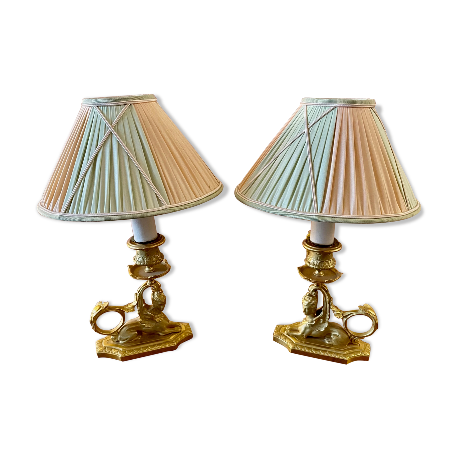 2 Empire, Restoration Sphynges bedside lamps