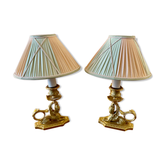 2 Empire, Restoration Sphynges bedside lamps