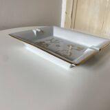 Old rectangular Limoges Porcelain Ashtray: Leaf designs signed GP