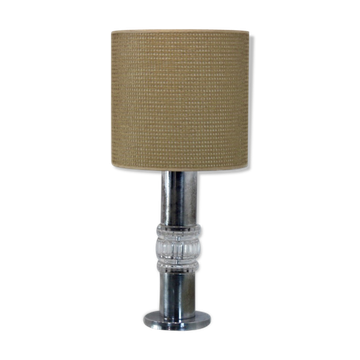 Lampe cristal et chrome par Kosta Boda