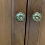 Mirror and low walnut cabinet