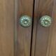 Mirror and low walnut cabinet