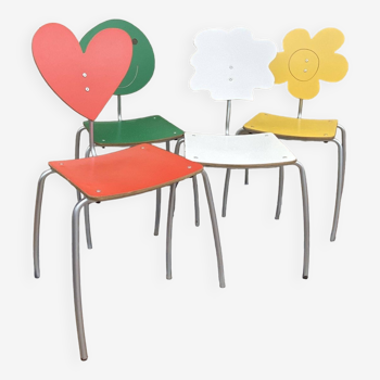 Set of Heart, Cloud, Smiley and Flower Agatha Ruiz de la Prada chairs