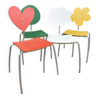 Set of Heart, Cloud, Smiley and Flower Agatha Ruiz de la Prada chairs
