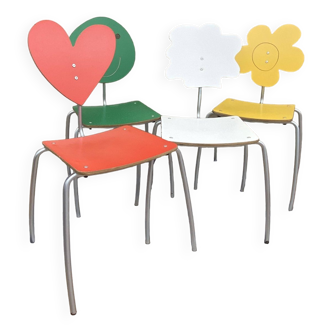 Lot de chaises Coeur, Nuage, Smiley et Fleur Agatha Ruiz de la Prada