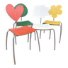 Lot de chaises Coeur, Nuage, Smiley et Fleur Agatha Ruiz de la Prada