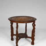 Asian coffee table carved with dragons and peacocks, Indonesia, early 20th century