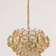 Lustre en laiton doré par Palwa Allemagne, années 1970