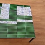 Roger Capron table in glazed green ceramic, France, vintage design.