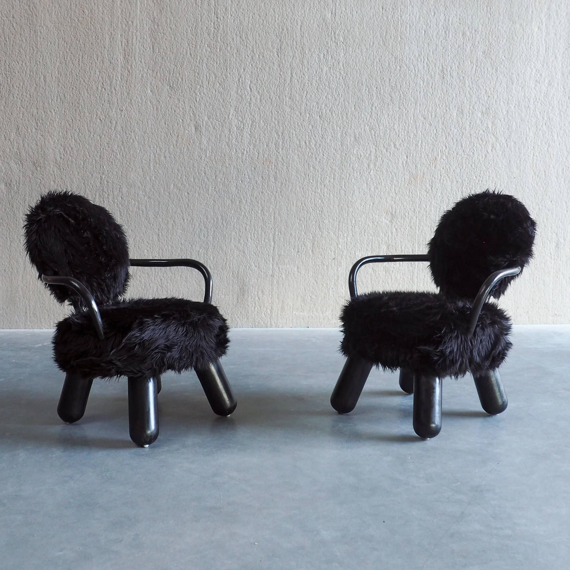 Pair of limited edition lounge chairs by Olivier De Schrijver for Ode’s Design