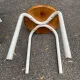 Set of 3 stackable stools in Ikea Frosta style, solid wood and steel, 1990.