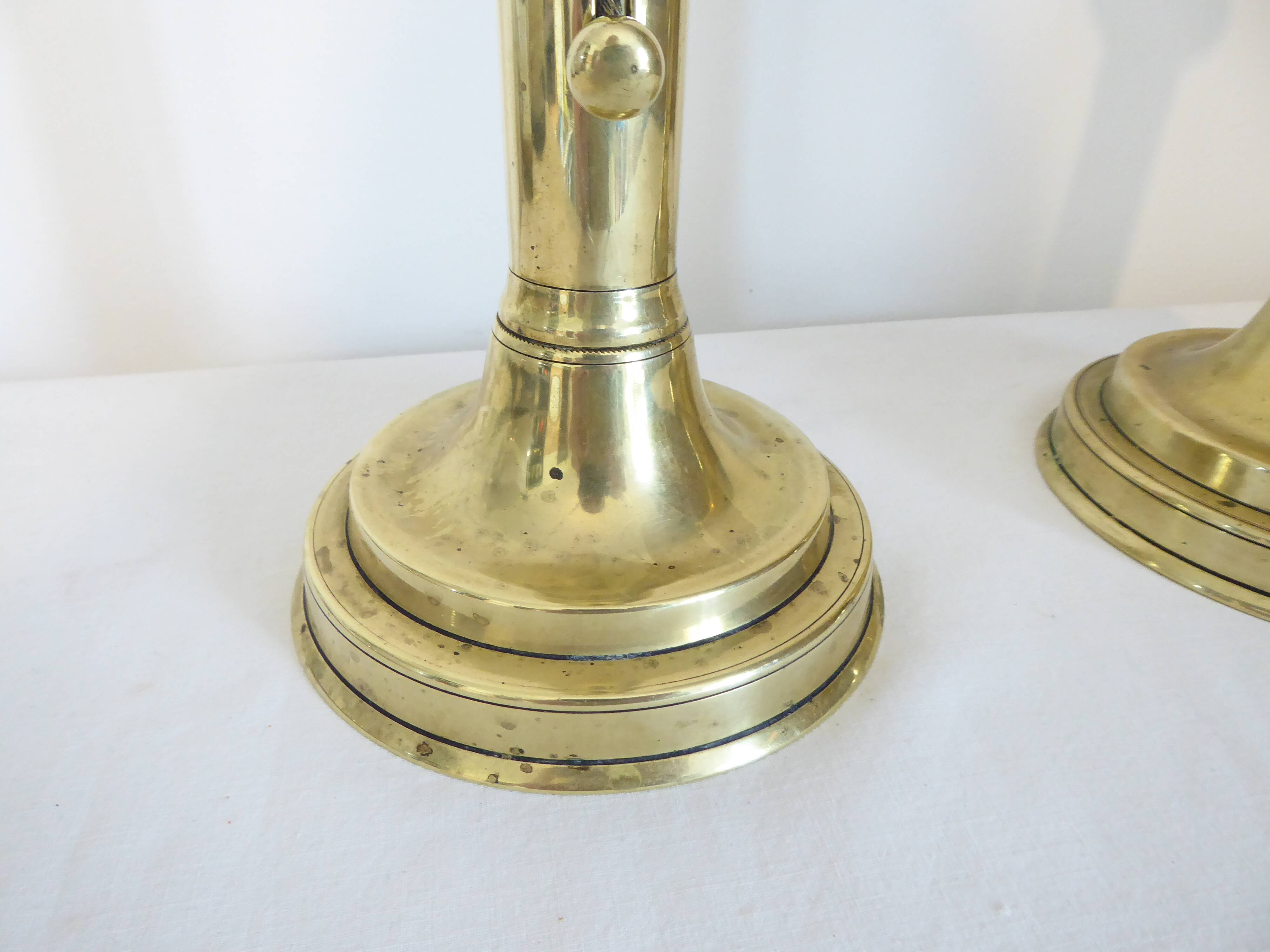 Pair of brass candlesticks