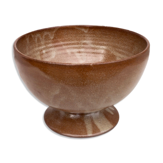 Coupe à fruit en grès sur piédouche