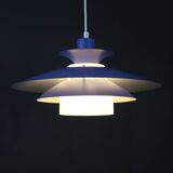 Blue design lamp by jeka metaltryk model stine - denmark 1970 - 100 % original