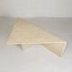 Table basse en travertin Mid-Century avec plateau triangulaire, années 1970