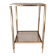 Gilded brass and smoked glass end table, 1960s.