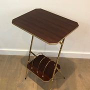 Mahogany and gold metal harness faux-bamboo way. french work. around 1970