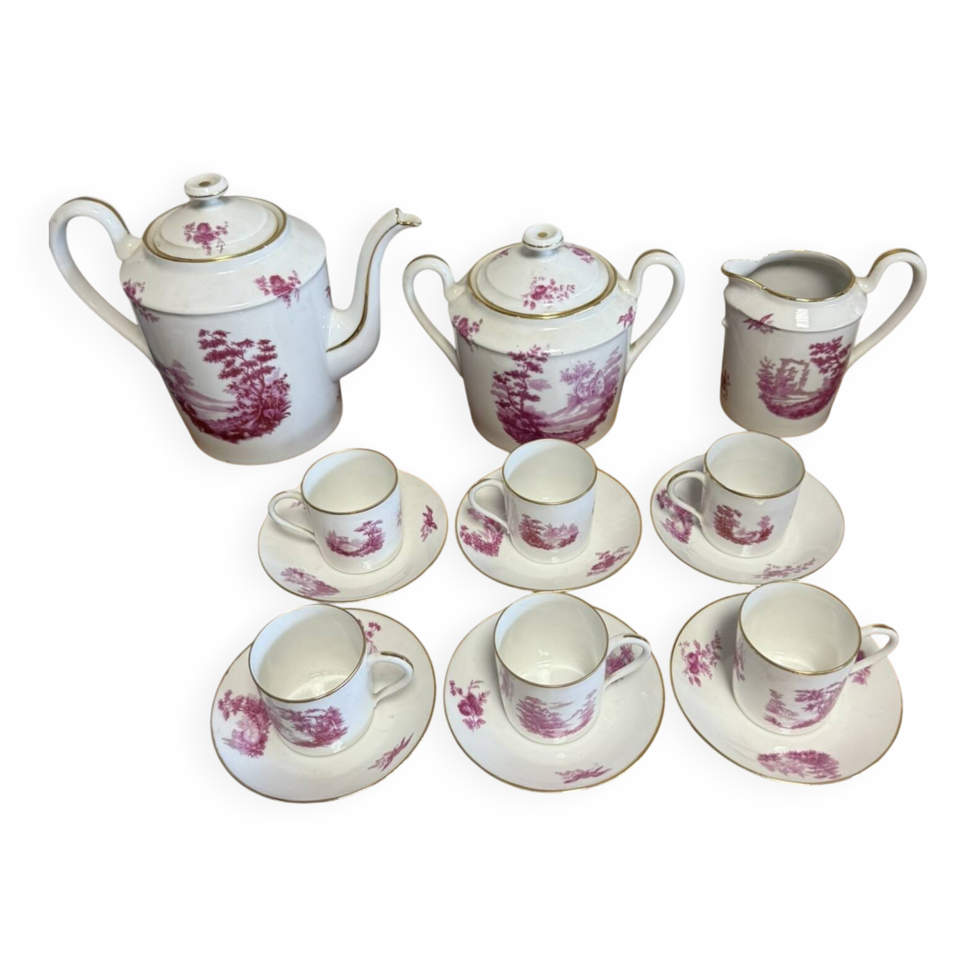 Limoges: 15-piece porcelain coffee service