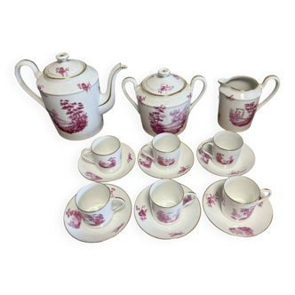 Limoges: 15-piece porcelain coffee service