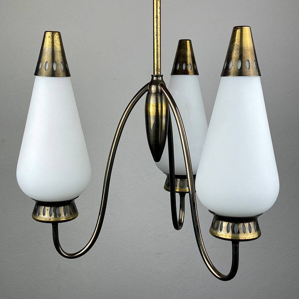 Vintage brass chandelier Italy 1960s