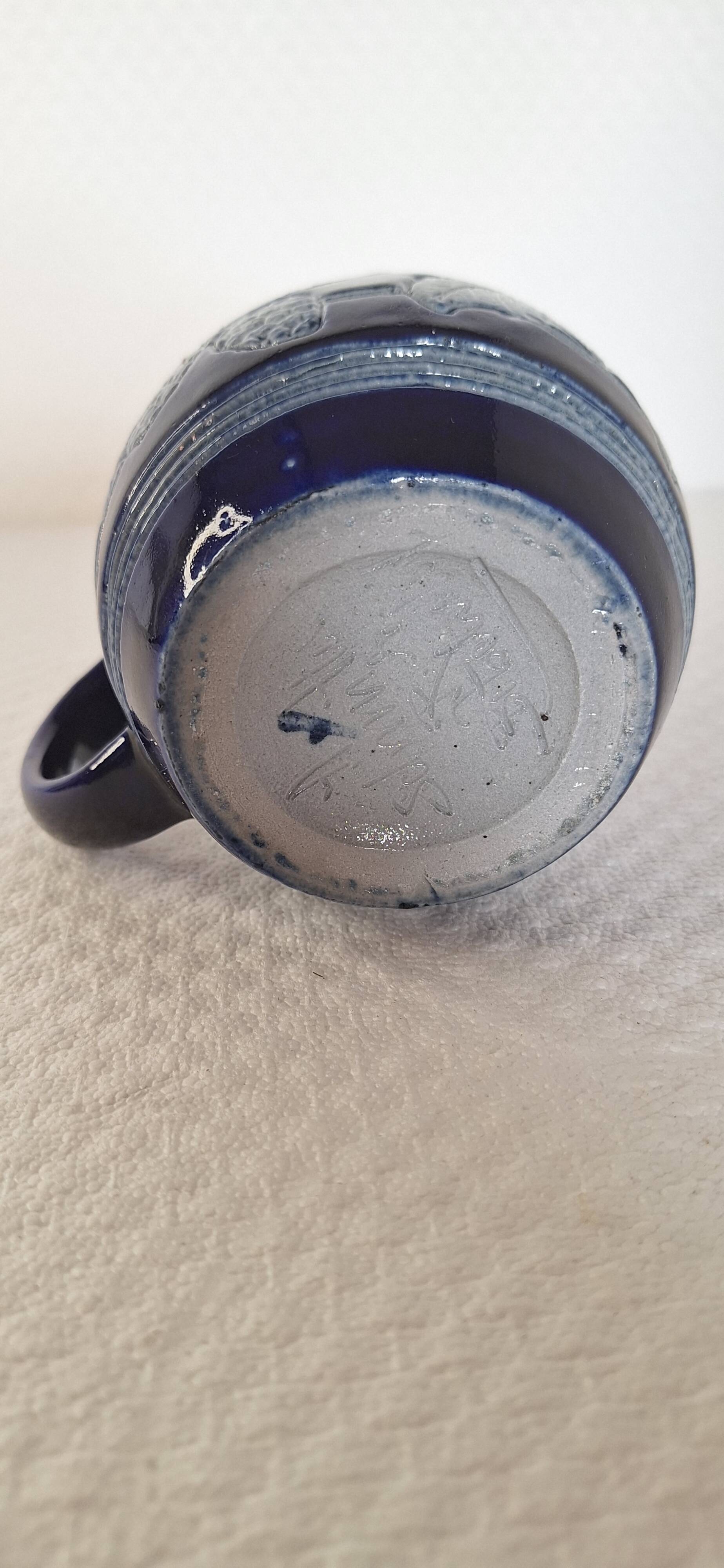 Genuine Alsace stoneware mug signed