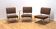 Suite of 3 vintage armchairs 50s