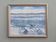 Vintage mid century framed oil painting, abstract coastal landscape - icy winter