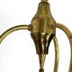 Vintage Italian brass and curved glass chandelier from 1950s