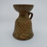 Bougeoir en grés à decor de fougère  Alain Blanchard