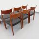 Set of 6 vintage Scandinavian Fristho Franeker chairs in teak and skai from the 60s