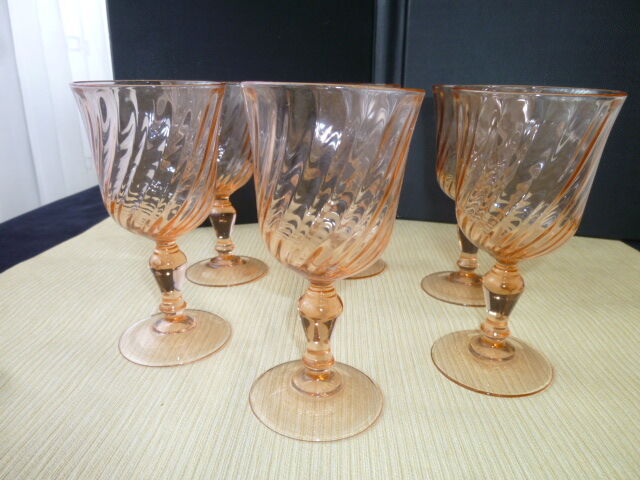 Set of 6 wine glasses luminarc model rosaline vintage