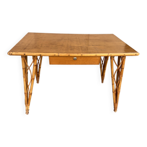 Bureau rotin pieds tour