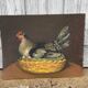 Tableau La Poule. Huile Sur Toile/carton
