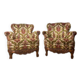 Set of 2 old 'baroque' club seats / armchairs / seats