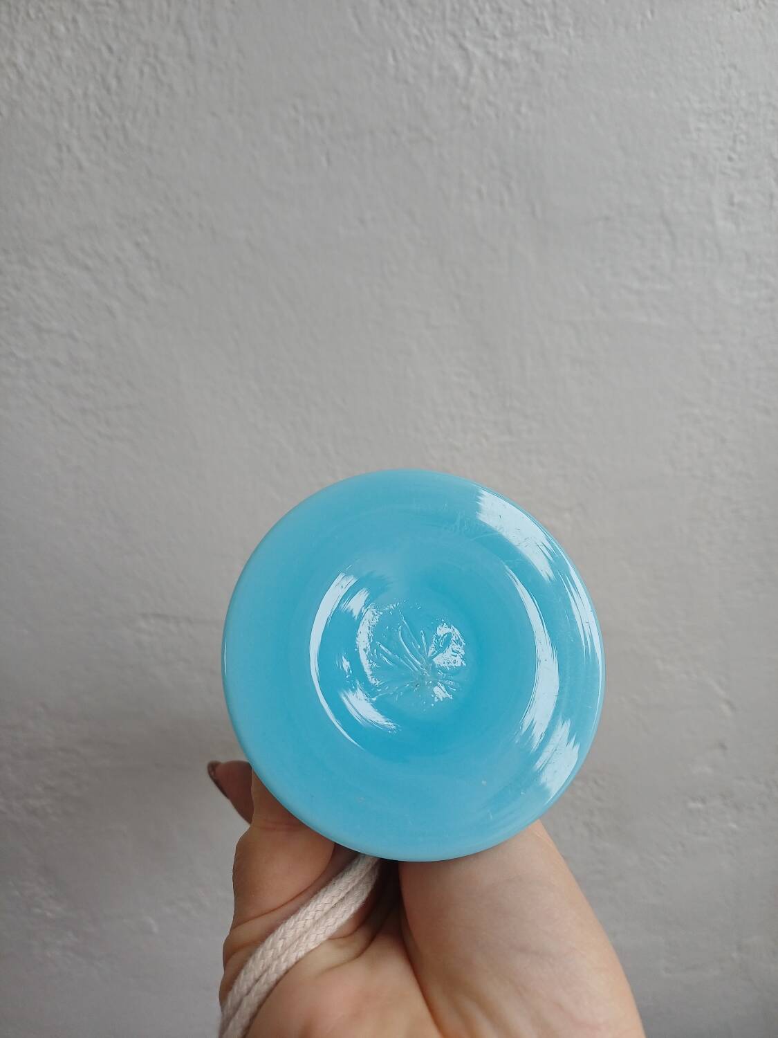 Blue Opaline Glass Table Lamp, 1970s