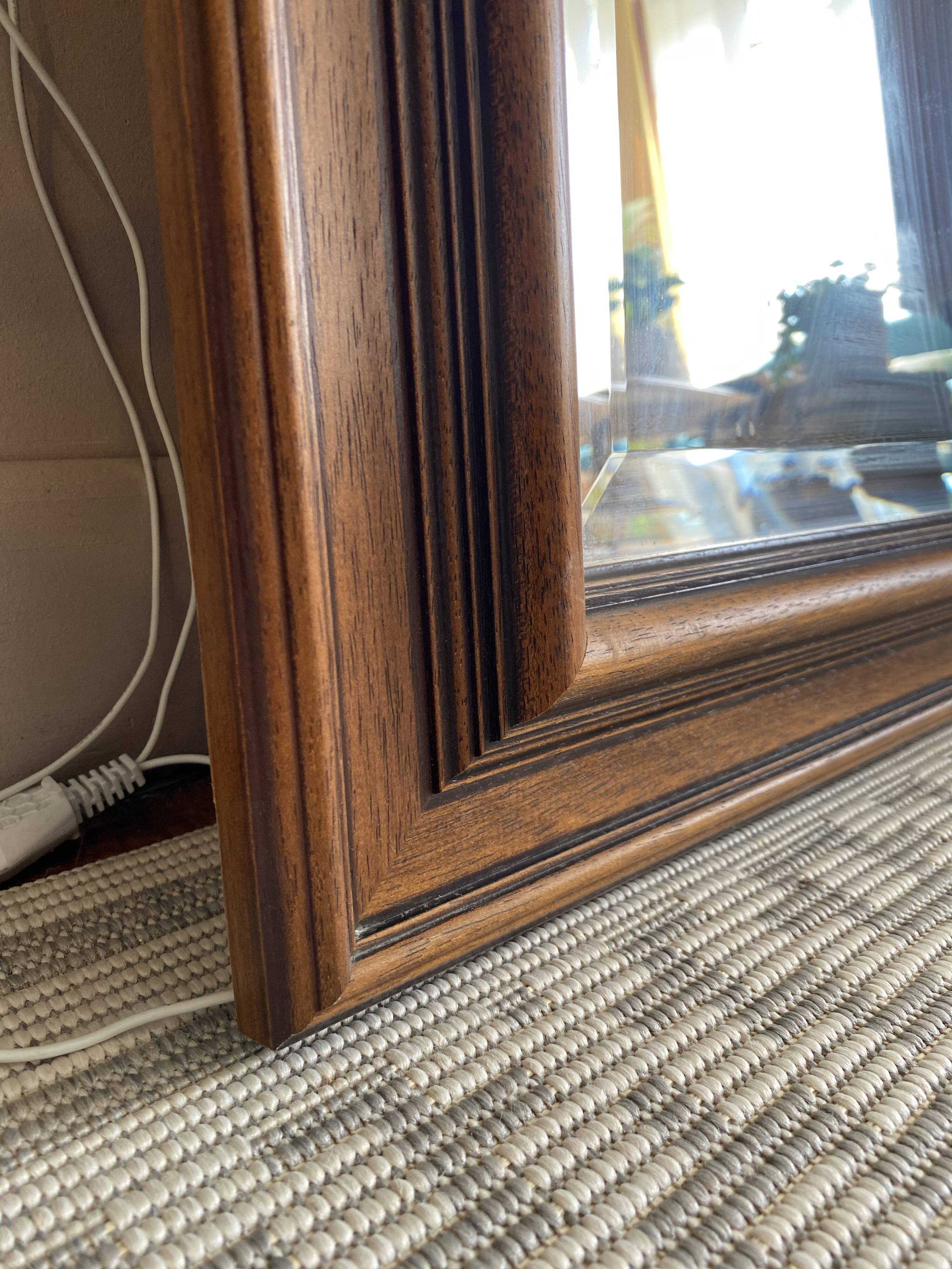 Vintage beveled wooden mirror 120x92