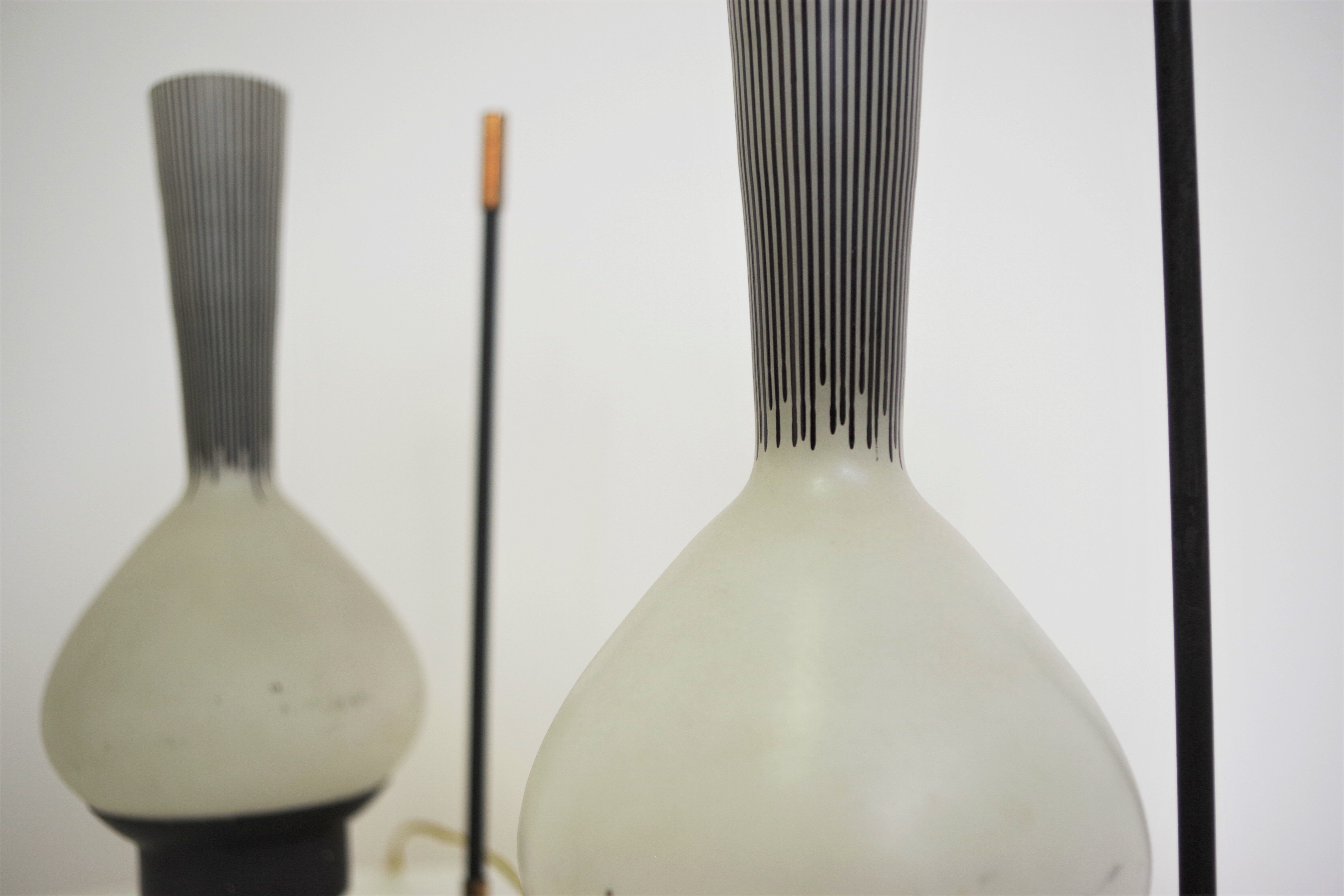 Glass desk lamps, 1950s, set of 2