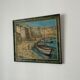Painting signed Filhos oil on panel 1950 "Port de Martigues".