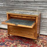 Chest of drawers in mahogany forming secretary of the period louis xvi
