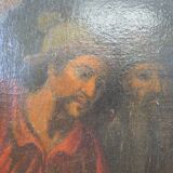 Tableau ancien Flagellation du Christ avec cadre en bois doré début XIX