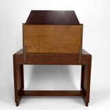 Art deco dressing table in sculpted walnut, france, circa 1930