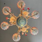 Venetian Rezzonico chandelier in multi-colored Murano glass, circa 1900