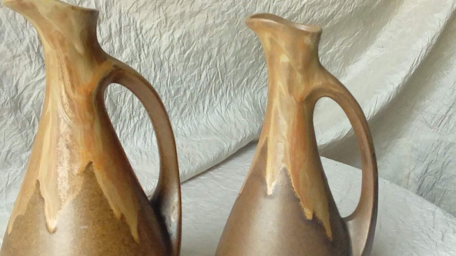 Flame sandstone pitchers signed Denbac