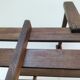 Solid wood log basket with vintage slats