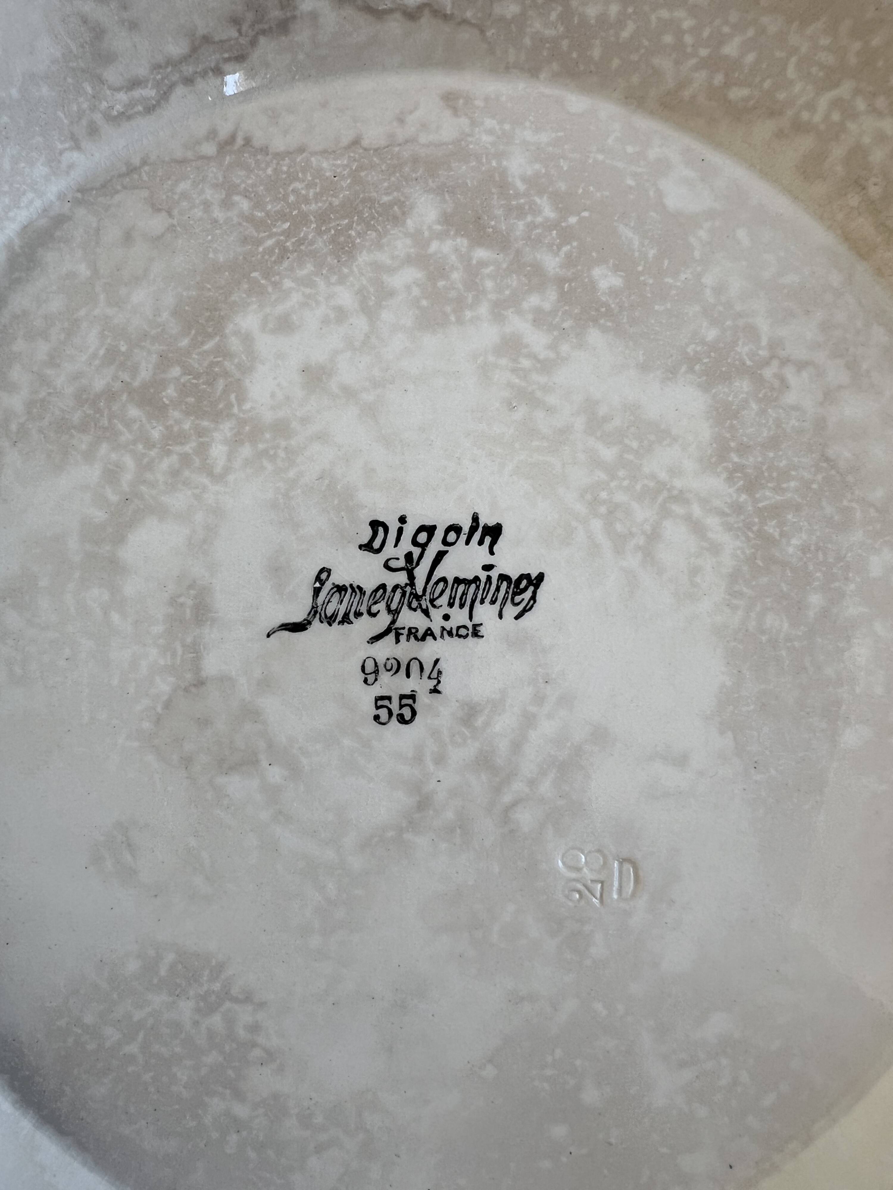 Iron earth Sarreguemines compote dish